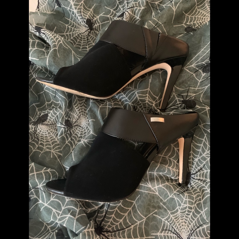 Calvin Klein Open Toe Mule Shoes Black size 8.5